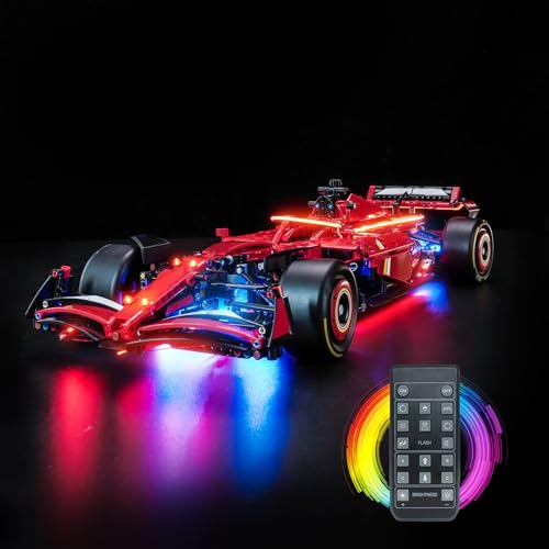 LocoLee Licht Set Kompatibel mit Lego 42207 Ferrari SF-24 F1 Rennauto Fernbedienung, Nur Lichter Set, Licht Beleuchtung Set Compatible with Lego Ferrari SF-24 F1 Car (Nicht enthalten Modellset) von LocoLee