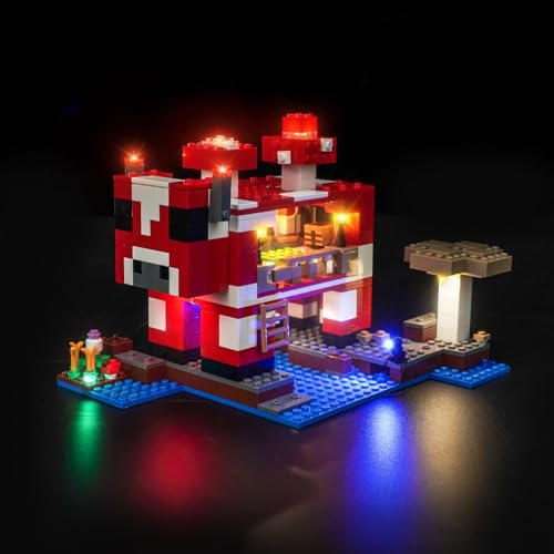 LocoLee Licht Set Kompatibel mit Lego 21270 Das Pilzkuh-Haus, Nur Lichter Set, Licht Beleuchtung Set Compatible with Lego The Mooshroom House 21270 (Nicht enthalten Modellset) von LocoLee