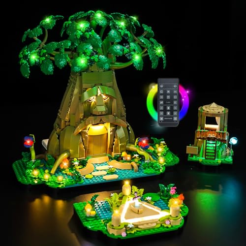 LocoLee Licht Set Kompatibel mit Lego Deku-Baum 2-in-1 (Grün) Fernbedienung Version, Nur Lichter Set - Kein Modell, Licht Beleuchtung Set Compatible with Lego Great Deku Tree 77092 von LocoLee