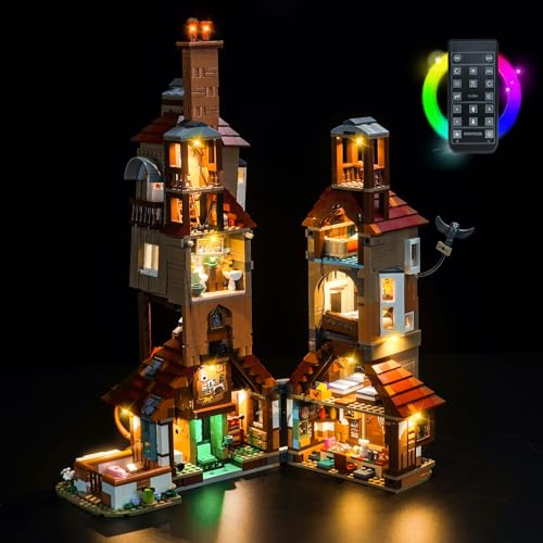 LocoLee Licht Set Kompatibel mit Lego Der Fuchsbau – Sammleredition Fernbedienung Version, Nur Lichter Set - Kein Modell, Licht Beleuchtung Set Compatible with Lego 76437 von LocoLee