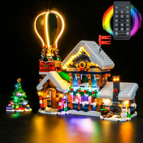 LocoLee Licht Set Kompatibel mit Lego Postamt des Weihnachtsmanns Fernbedienung Version, Nur Lichter Set - Kein Modell, Licht Beleuchtung Set Compatible with Lego Icons Santa's Post Office 10339 von LocoLee