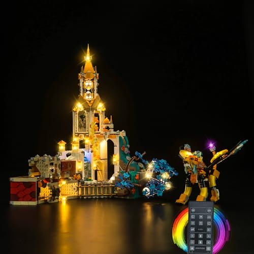 LocoLee Licht Set Kompatibel mit Lego Schloss Nocturnia Fernbedienung Version, Nur Lichter Set - Kein Modell, Licht Beleuchtung Set Compatible with Lego DREAMZzz Castle Nocturnia 71486 von LocoLee