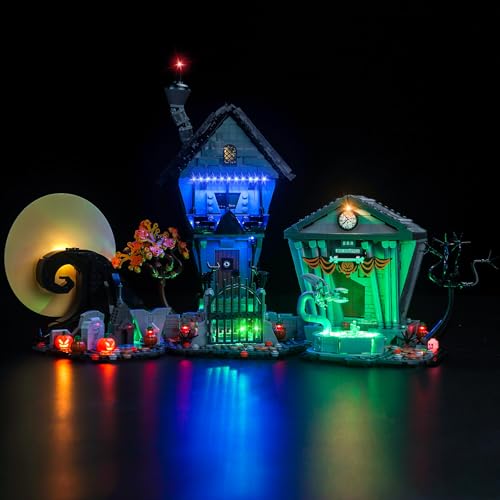 LocoLee Licht Set Kompatibel mit Lego Tim Burtons Disney Film Nightmare Before Christmas, Nur Lichter Set - Kein Modell, Licht Beleuchtung Set Compatible with Lego 21351 von LocoLee