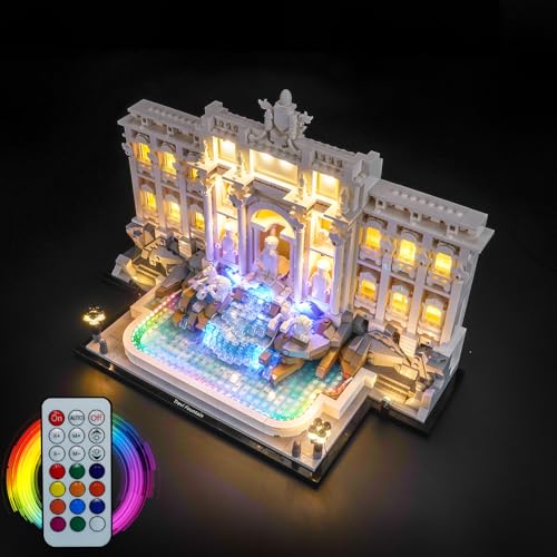 LocoLee Licht Set Kompatibel mit Lego 21062 Trevi Fountain RGB, Nur Lichter Set, Licht Beleuchtung Set Compatible with Lego Trevi-Brunnen 21062 (Nicht enthalten Modellset) von LocoLee