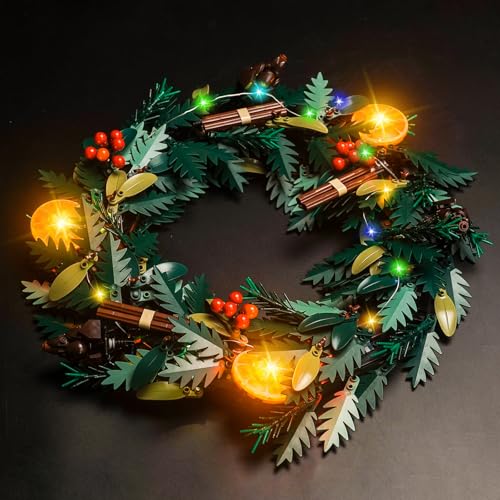 LocoLee Licht Set Kompatibel mit Lego Weihnachtskranz, Nur Lichter Set - Kein Modell, Licht Beleuchtung Set Compatible with Lego Icons Wreath 10340 von LocoLee