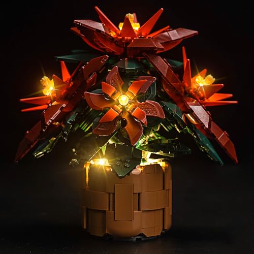 LocoLee Licht Set Kompatibel mit Lego Weihnachtsstern, Nur Lichter Set - Kein Modell, Licht Beleuchtung Set Compatible with Lego Icons Poinsettia 10370 von LocoLee