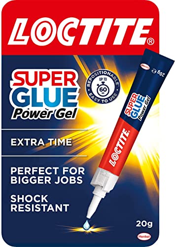 Loctite Super Glue Power Gel 20g, Allzweckkleber für Reparaturen, Superstarker Klarkleber für verschiedene Materialien, Sekundenkleber für präzise Reparaturen, 1 x 20g (Verpackung kann variieren) von Loctite