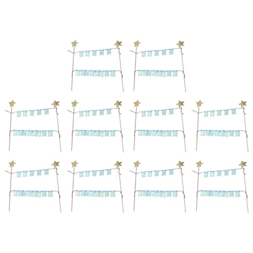 10er-Set "Happy Birthday"-Kuchendekoration, personalisierte Wimpelkette, glitzernde Sternflaggen, Banner für Party, Feier, wiederverwendbare Kuchendekorationen 10er-Set "Happy Birthday"-Kuchendekoration, personalisierte Wimpelkette, glitzernde Sternflaggen, Banner für Party, Feier, wiederverwendbare Kuchendekorationen von Lodoot