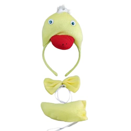 Lodoot Rock Ente Gänse Stirnbänder Kragen Schwanz Tier Gänse Haarreifen für Kinder zeigt Ente Tier Haarbänder Cartoon Kostüm Ente Stirnband Set von Lodoot