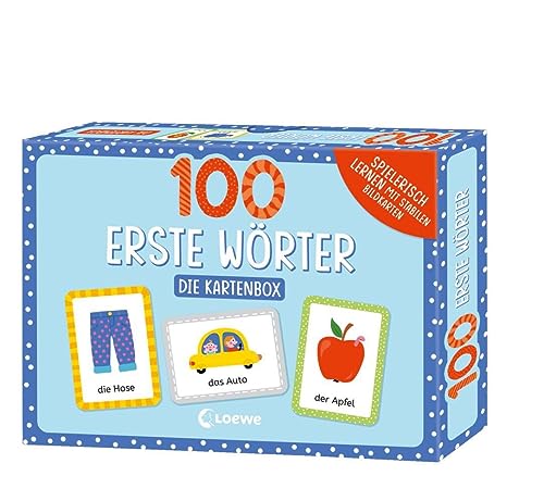 100 erste Wörter - Die Kartenbox: Spielerisch Lernen mit stabilen Bildkarten - Sprechen Lernen für Kleinkinder ab 18 Monaten von Loewe Verlag GmbH