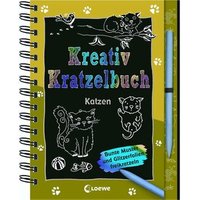 LOEWE VERLAG 978-3-7855-8809-3 Kreativ-Kratzelbuch Katzen von Loewe