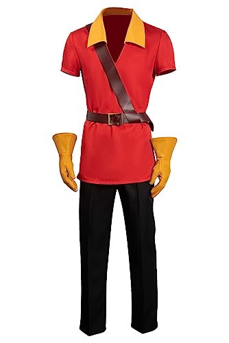 Lofeery Gaston-Kostüm für Erwachsene, Cosplay-Outfits, Oberteil und Hose, komplettes Set, Gaston-Uniform für Herren, Halloween (Gaston, M) von Lofeery