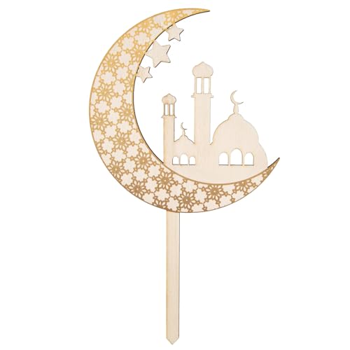 Logbuch-Verlag Ramadan Tortendeko Bayram Moschee Halbmond 18 cm Caketopper aus Holz von Logbuch-Verlag