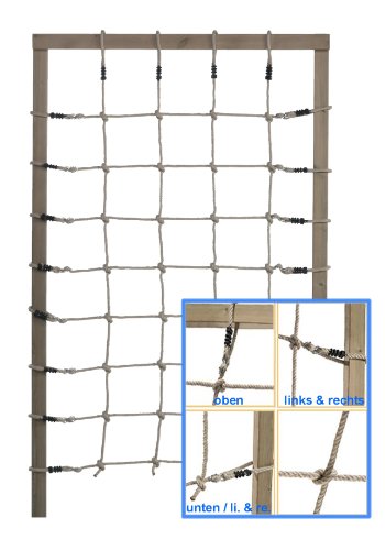 Loggyland Kletternetz Höhe 2,00m x Breite 1,25m (2,00 Meter hoch, 1,25 Meter breit) ohne Holzkonstruktion (Natur) von Loggyland