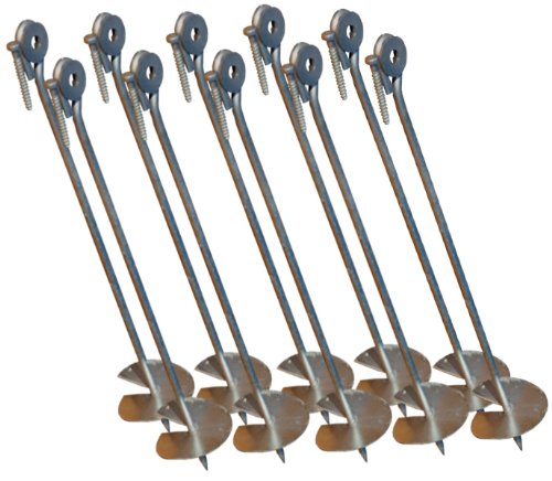 Loggyland Bodenanker eindrehbar für Schaukel etc. 58 cm verzinkt (10er-Set) von Loggyland