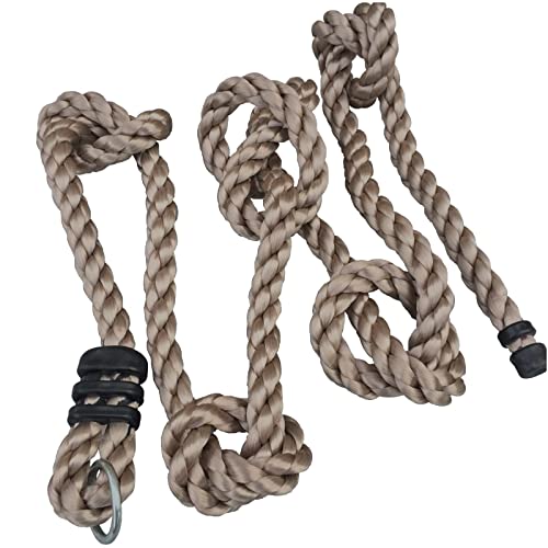 Loggyland Kletterseil Ø 26mm mit 5 Knoten, 3m lang, Knotenseil mit Topring zum Einhängen in den Schaukelhaken oder Wandanker von Loggyland