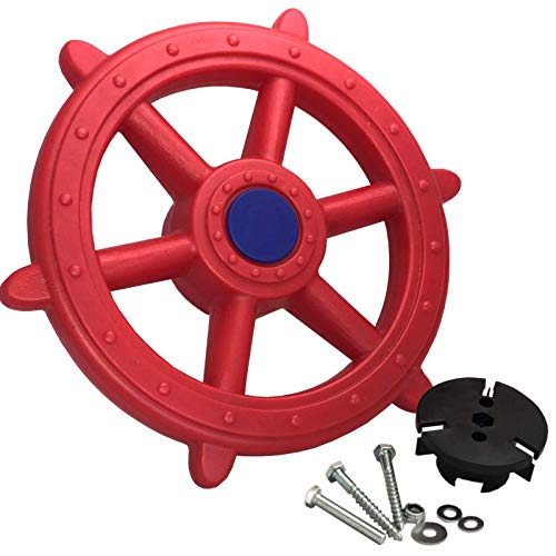 Loggyland Schiffslenkrad Piratenlenkrad Lenkrad Ø 48cm blau - für Kletterturm Spielschiff Spielturm mit Geräuschen Zubehör von Loggyland