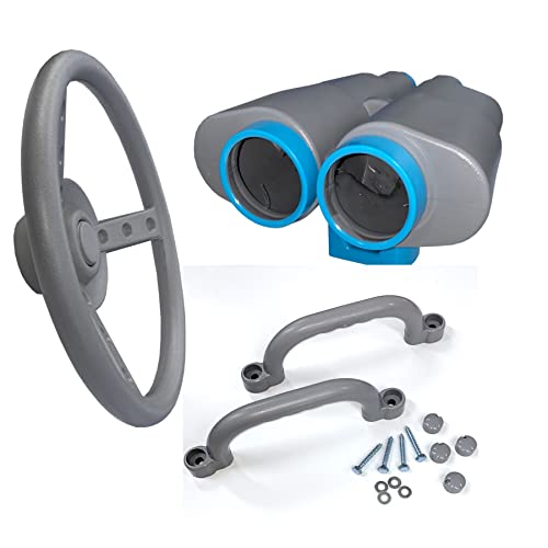 Loggyland Spielturmzubehör, Lenkrad, Fernglas und Handgriffe grau, Modern, HDPE-Kunststoff, für Baumhaus, Spielturm, Kletterturm, Klettergerüst oder Spielanlage Loggyland Spielturmzubehör, Lenkrad, Fernglas und Handgriffe grau, Modern, HDPE-Kunststoff, für Baumhaus, Spielturm, Kletterturm, Klettergerüst oder Spielanlage von Loggyland