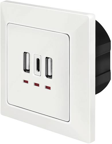 LogiLink PA0254 Unterputz-Dose mit USB-Ladeausgang Weiß von Logilink