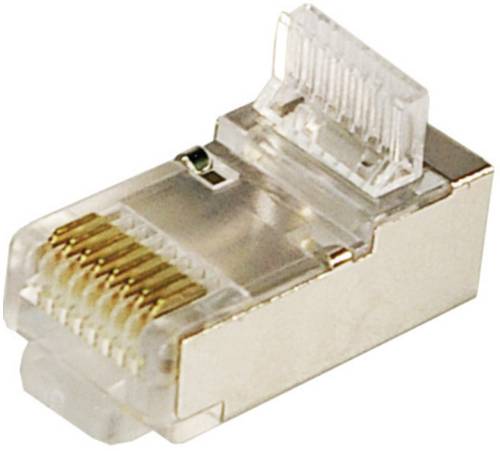 LogiLink RJ45-Modularstecker CAT 5e, geschirmt MP0004 Stecker, gerade Pole: 8P8C Silber 100St. von Logilink