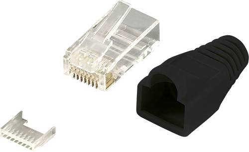 LogiLink MP0024 RJ45-Steckverbinder CAT 6, ungeschirmt MP0024 Stecker, gerade Pole: 8P8C Schwarz 100 von Logilink