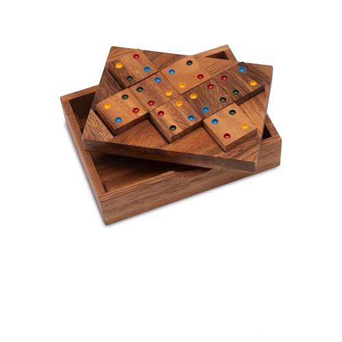 Farbenpuzzle - Domino-Puzzle - Legespiel - Denkspiel - Knobelspiel - Geduldspiel - Logikspiel aus Holz von Logoplay Holzspiele