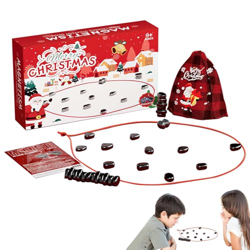 Magnetisches Schachspiel für Weihnachten, 20 Stück, Kampf, magnetisches Schachspiel, Magnet-Brettspiel, magnetische Teile, Partyzubehör für Familientreffen, Party und Reisen (graue Magnetsteine-B) von Lohoom