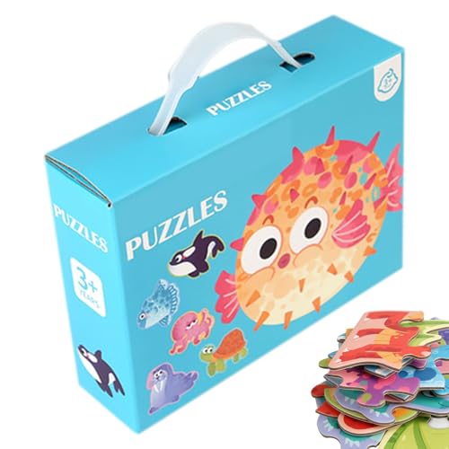 Jigsaw Puzzle Toddler, Cute Sea Creature Jigsaw Puzzles for Kindergarten, Engaging Preschool Educational Activity with Storage Box, Fun Learning Toys for Kids Aged 3-6 Years von Lokaquk