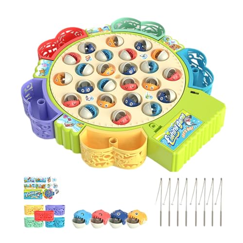 Lokaquk Angelspielzeug für Kinder,Angelspielzeug für Kinder | Magnetisches Angelspiel mit 3 Gängen und Musik - Tragbares Lernspielzeug für zu Hause, farbenfrohes Lernspielzeug für die Feinmotorik von Lokaquk