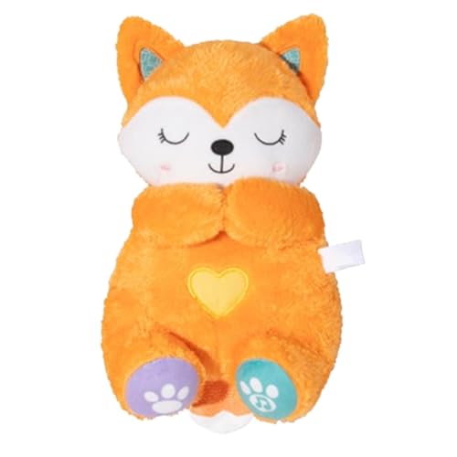 Lokaquk Breathing Stuffed Animal, Musical Light Up Fox Plushies, Huggable Plushies for Children, Cartoon Animal Doll, Light Up Fox Plush Toy, Plushies for Home Nursery, Kindergarten Stuffed Animals von Lokaquk