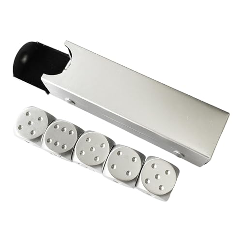 Lokaquk Legierungswürfel,Aluminiumlegierungswürfel - Pokerspiele-Würfel-Set - Kleine, exquisite Game-Poker-Würfel-Requisite, robuste Metall-Spielwürfel für Versammlungen und Pokerabende von Lokaquk