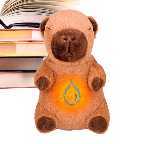 Lokaquk Soothing Breathing Capybara Toy, Capybara Plush, Breathing Plush Toy, Soothing Stress Relief Stuffed Animals, Music Light Plush Toy, Plush Pillow Doll, Capybara Stress Relief Toy von Lokaquk