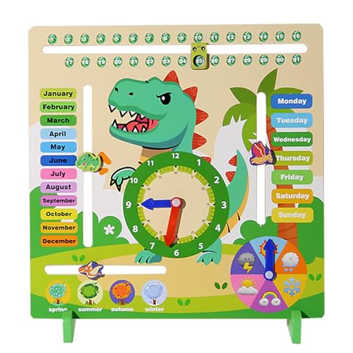 Lokaquk Toddler Calendar Learning for Home, Preschool Calendar 6-in-1 Learning Clock, Kids Daily Calendar, Fun Learning & Education Toys, Homeschool Supplies for Boys and Girls 3+ Years Old von Lokaquk