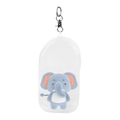 Lokaquk Transparente Figuren-Display-Tasche – tragbare PVC-Aufbewahrungstasche für kleine Puppen mit Schlüsselanhänger – wasserdichte Sammlerstücke mit Reißverschluss für Weihnachten, Geburtstag von Lokaquk