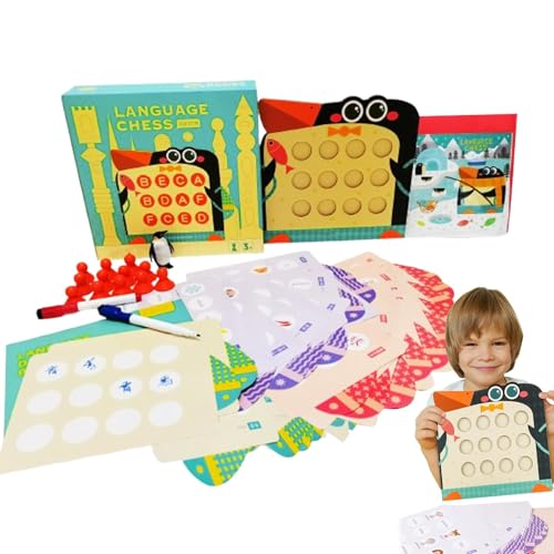 Match Puzzle Game, Interactive Match Puzzle Game, Parent-Child Interactive Toy with Bilingual Chinese and English Cards, Engaging Chess Board Game for Boys and Girls von Lokaquk