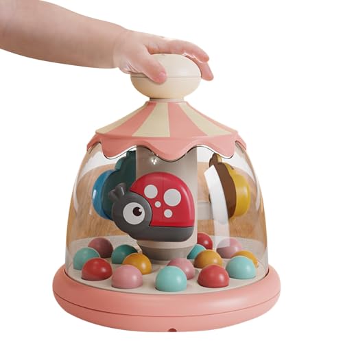 Press and Spin Kids Toy, Carousel Colorful Rotating Press Toy, Interactive Musical Toy to Improve Hand Strength, Engaging Learning Development Sound Learning Toys for von Lokaquk