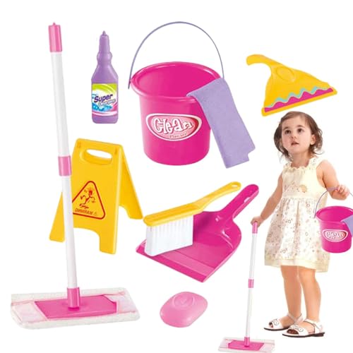 Toddler Cleaning Kit, Kids Cleaning Set for Toddler, Toddler Broom and Cleaning Set, Housekeeping Pretend Play Set, Cleaning Tools for Kids, Pretend Play Broom Set Toddler Cleaning Toy Set von Lokaquk