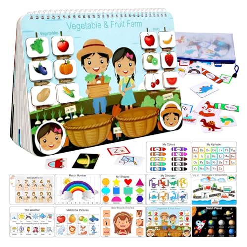 Ultimate Busy Book for | Engaging Educational Activity Binder with Reusable Peel & Stick Sensory Toys | Perfect for Travel & Early Learning | Boost Fine Motor Skills for Kids 3-5 von Lokaquk