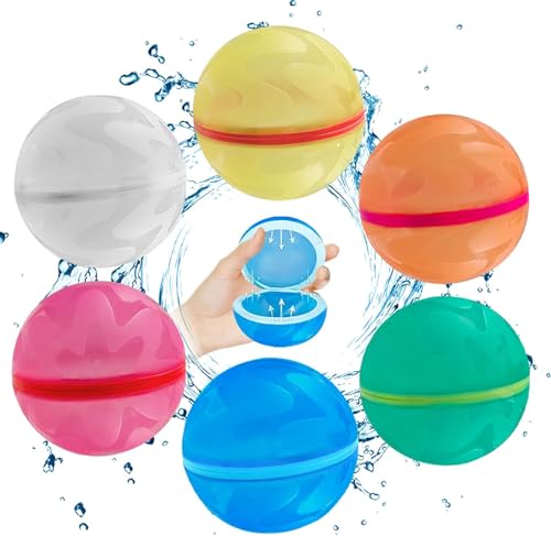 16 Stück Wiederverwendbare Wasserballons, Eine Sekunde Schnellfüller Wasserbomben Set, Wiederbefüllbare Wasserbomben Magnetisch Wasserball, Pool Spielzeug Outdoor Spiele Wasserspielzeug Kinder (10PCS) von LokoRi