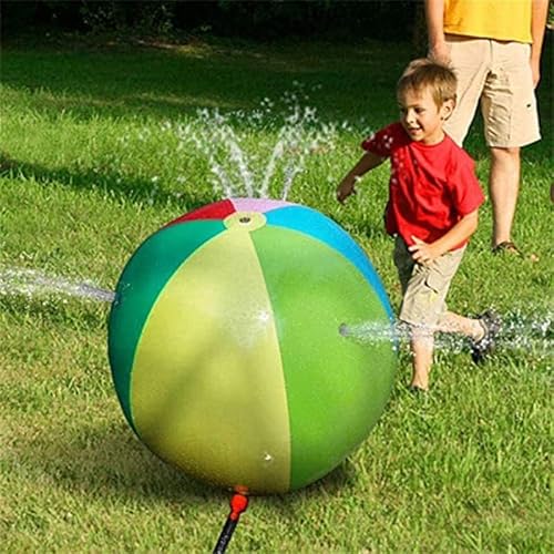 Wasserball Aufblasbar Wassersprinkler, 29 Inch Farbe Sprinkler, Kinder Kleinkinder,Wasser Sprinkler Kinder draußen, für Kinder Outdoor Beach Party Spielzeug von LokoRi