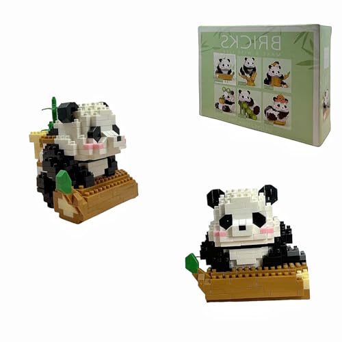 Lolileo 348PCS Panda Mini Bausteine, Panda Bausteine Set, Mini Klemmbausteine Building Block Sets, Bausteine Erwachsene, Kinder, Panda Bricks Weihnachten Geburtstag Geschenk für Kinder Ab 9+ (B) von Lolileo