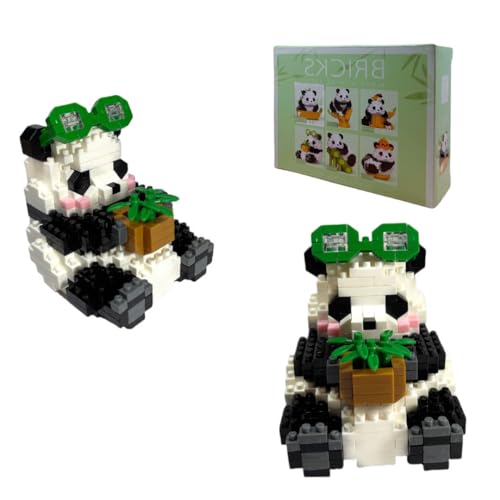 Lolileo 378PCS Panda Mini Bausteine, Panda Bausteine Set, Mini Klemmbausteine Building Block Sets, Bausteine Erwachsene, Kinder, Panda Bricks Weihnachten Geburtstag Geschenk für Kinder Ab 9+ (A) von Lolileo