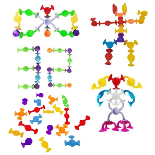 Lolileo Saugnapf Spielzeug,Badewannenspielzeug,Montessori Spielzeug,Autismus Sensorische Spielzeuge, Jungen Und Mädchen Im Alter von 3-10 Jahren,Um Zu Reisen Und Stress Zu Lindern（24 Stücke） von Lolileo