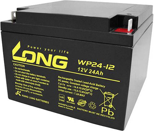 Long WP24-12 WP24-12 Bleiakku 12V 24Ah Blei-Vlies (AGM) (B x H x T) 166 x 125 x 175mm M5-Schraubansc von Long