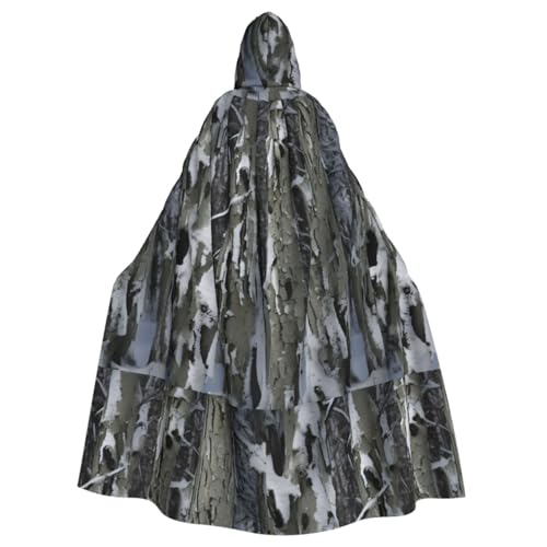 Longyiyi Unisex Bademäntel, Umhang für Erwachsene, kalter Baum, Camouflage-Druck, Kapuzenumhang für Cosplay, Halloween, Tod, Vampir-Kostüme. von Longyiyi