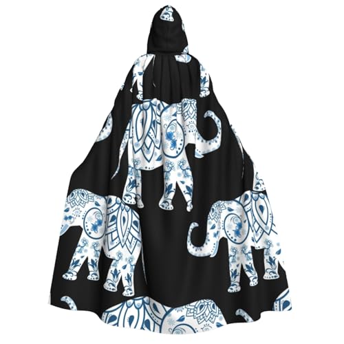 Longyiyi Unisex Erwachsene Party Karneval Cosplay Elefant Druck Dekoration Umhang Halloween Kapuzenumhang von Longyiyi