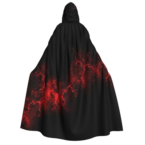 Longyiyi Unisex Erwachsene Party Karneval Cosplay Explosion Burst Rot Schwarz Druck Dekoration Umhang Halloween Kapuzenumhang von Longyiyi