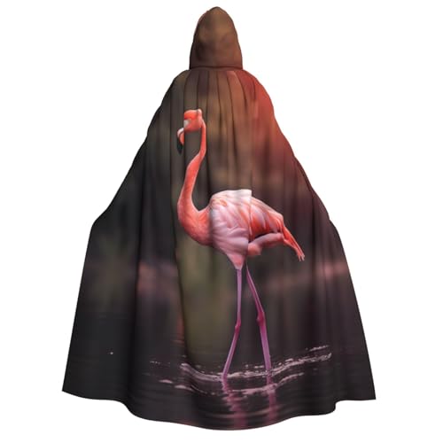 Longyiyi Unisex Erwachsene Party Karneval Cosplay Flamingo Druck Dekoration Umhang Halloween Kapuzenumhang von Longyiyi