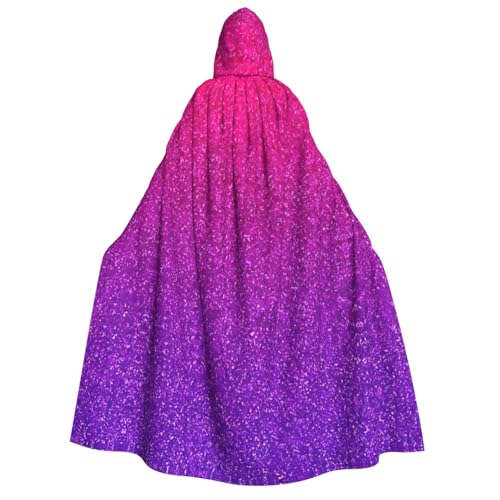 Longyiyi Unisex Erwachsene Party Karneval Cosplay Gradient Pailletten Sparkle Print Dekoration Umhang Halloween Kapuzenumhang von Longyiyi