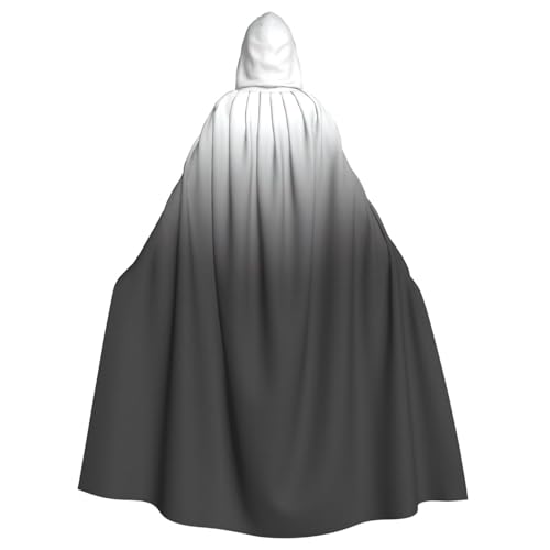 Longyiyi Unisex Robe Capes Erwachsene Weiß bis Schwarz Druck Kapuzenumhang für Cosplay Halloween Tod Vampir Kostüme von Longyiyi